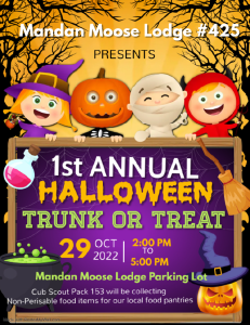 Mandan Moose Lodge 1st Annual Trunk or Treat @ Mandan Moose Lodge